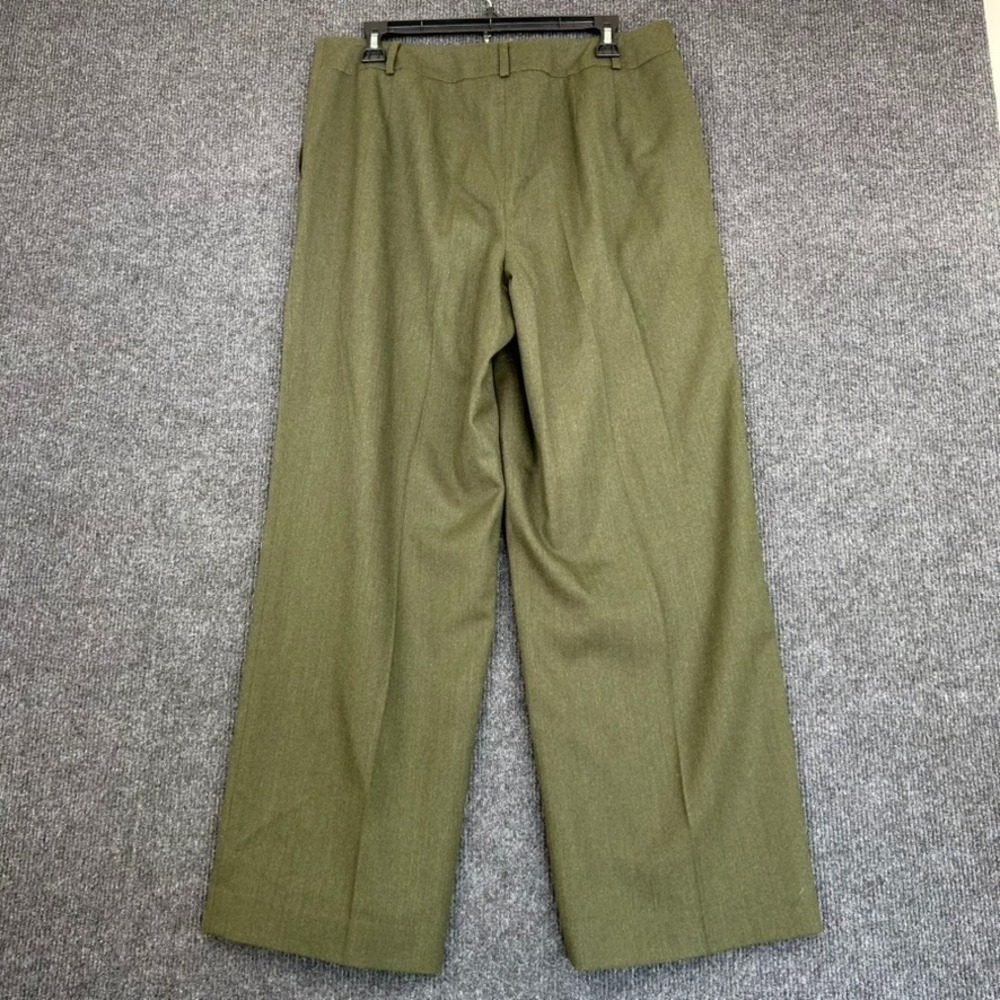 TALBOT'S Womens Italian Wool Lined Dress Pants Olive Green Stretch Size 14P - Picture 7 of 11